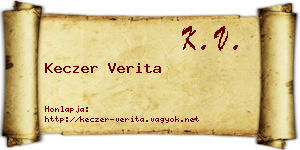 Keczer Verita névjegykártya